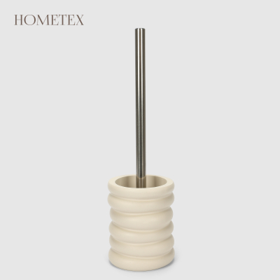 Изображение товара Держатель с ёршиком Hometex Круги белый для ванной комнаты