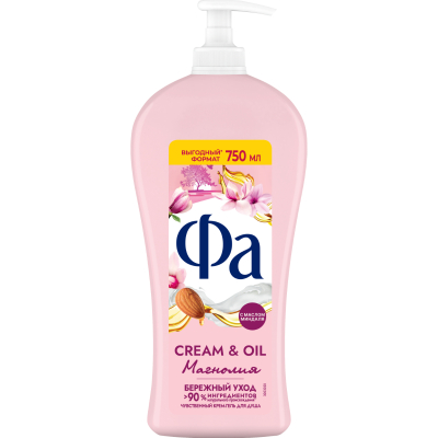 Изображение товара Крем-гель для душа Фа Cream & oil Магнолия 750 мл Изображение товара Крем-гель для душа Фа Cream & oil Магнолия 750 мл
