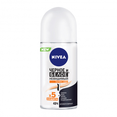 Изображение товара Дезодорант шариковый для женщин Nivea Черное и белое Невидимый Extra 50 мл