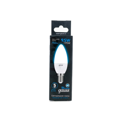 Изображение товара LED лампа Gauss Свеча 9.5W 950lm 6500K E14