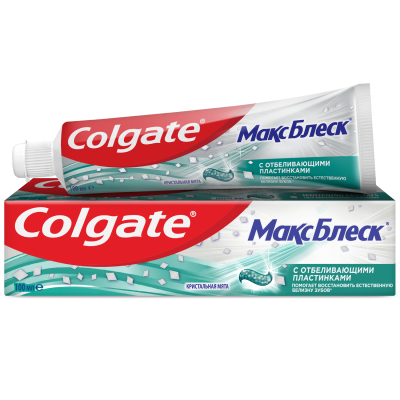 Изображение товара Зубная паста Colgate Макс Блеск Кристальная мята 100 мл отбеливание освежение Изображение товара Зубная паста Colgate Макс Блеск Кристальная мята 100 мл отбеливание освежение