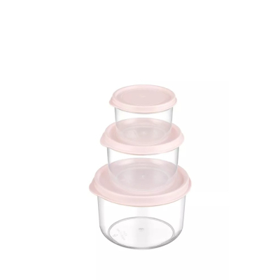 Изображение товара Набор контейнеров Akay 3 шт круглых из полипропилена - герметичные и многоразовые