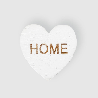 Изображение товара Набор декоративных сердец Dekor pap с надписью home из дерева белый и коричневый