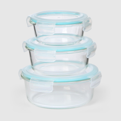 Изображение товара Набор ёмкостей Ownland с крышками 3 шт боросиликатное стекло для микроволновки и посудомоечной маши
