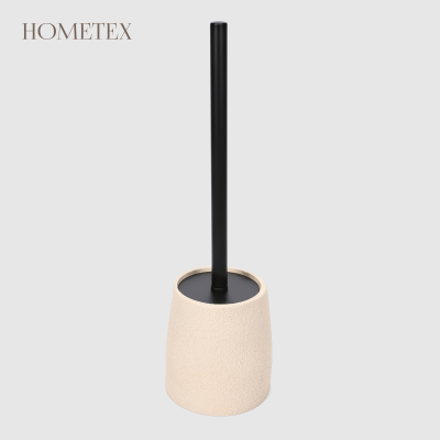 Изображение товара Держатель с ёршиком Hometex Конус бежевый для ванной комнаты