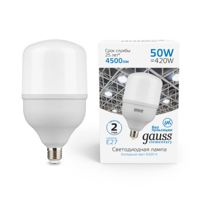 Изображение товара Лампа Gauss Elementary LED T140 E27 50W 4500lm 180-240V 6500K 1/8