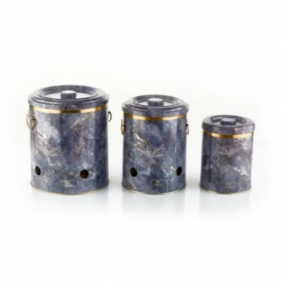 Изображение товара Набор контейнеров для хранения овощей VIPAhmet 3 предмета из стали серый мрамор