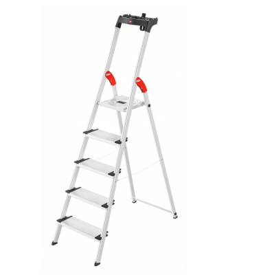 Изображение товара Стремянка алюминиевая Hailo L80 ComfortLine 5 широких ступеней 13см.