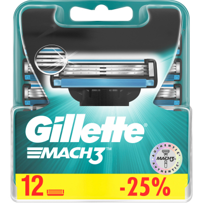 Изображение товара Сменные кассеты для бритья Gillette Mach3 12 шт
