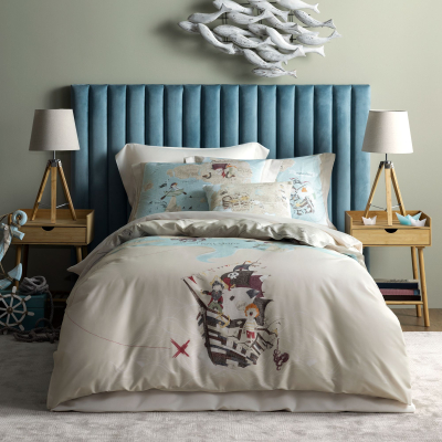 Изображение товара Комплект постельного белья Togas Kids Тортуга бежево-голубой полуторный