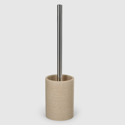 Изображение товара Держатель с ершиком Hometex из полирезина бежевый для туалета