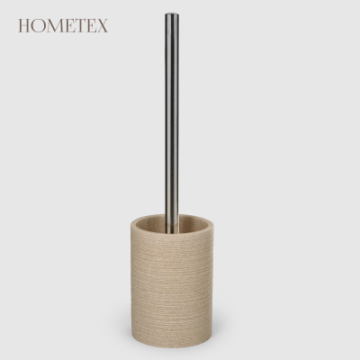 Изображение товара Держатель с ершиком Hometex из полирезина бежевый для туалета