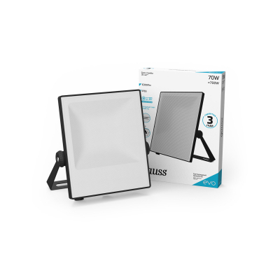 Изображение товара LED прожектор Gauss EVO 70W IP65 6500K для уличного освещения, черный Изображение товара LED прожектор Gauss EVO 70W IP65 6500K для уличного освещения, черный
