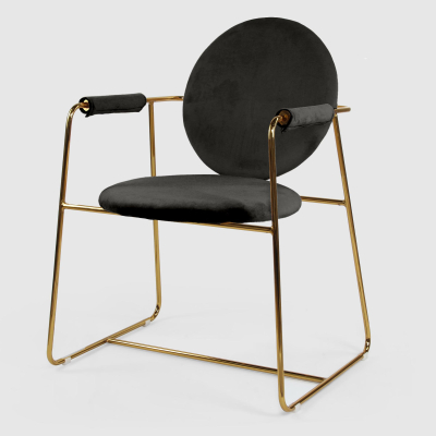 Изображение товара Стул City Furniture Золотой с Черным Металлом и Полиуретановой Обивкой