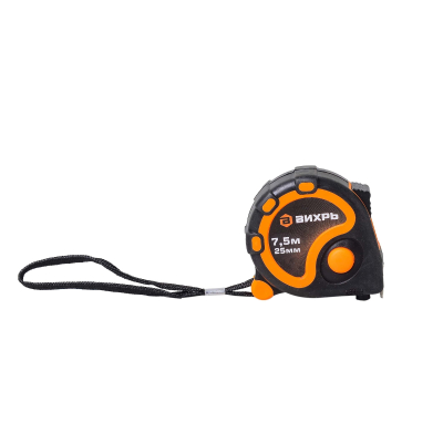 Изображение товара Рулетка Вихрь 7,5м x 25мм протекторный корпус с фиксатором и крючком