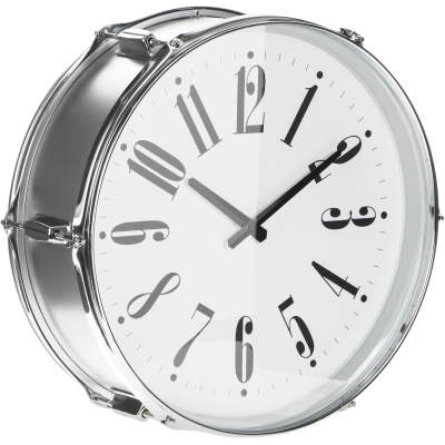 Изображение товара Часы настенные IsTime Drum серебряные 44,5х17,3х43,5 см