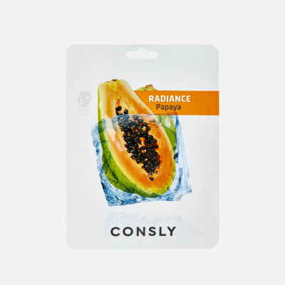 Изображение товара Маска тканевая для лица Consly выравнивающая тон кожи с экстрактом папайи 20 мл