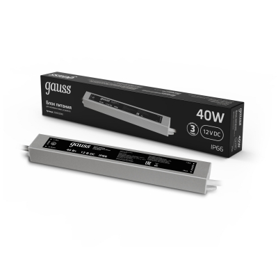 Изображение товара Блок питания для светодиодной ленты 40W 12V IP66 пылевлагозащищенный