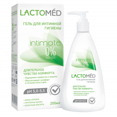 Изображение товара Гель для интимной гигиены Lactomed Длительное чувство комфорта 200 мл Изображение товара Гель для интимной гигиены Lactomed Длительное чувство комфорта 200 мл