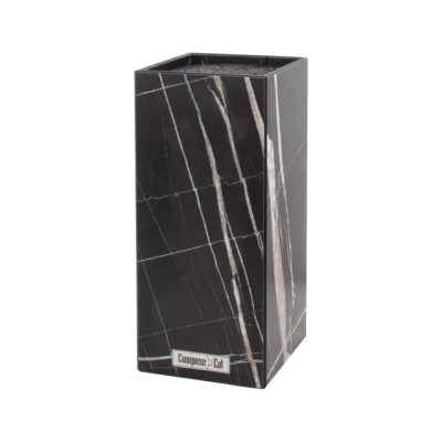 Изображение товара Подставка ComposeEat для кухонных ножей черный мрамор 10х10х23см