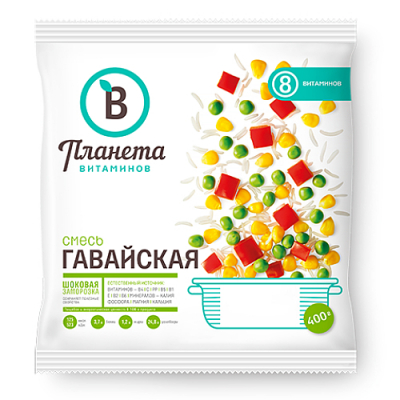 Изображение товара Смесь овощей Планета Витаминов Гавайская 400 г Изображение товара Смесь овощей Планета Витаминов Гавайская 400 г