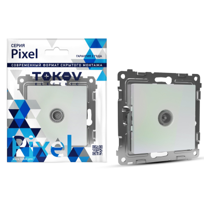 Изображение товара Розетка TV Tokov Electric Pixel оконечная перламутровая