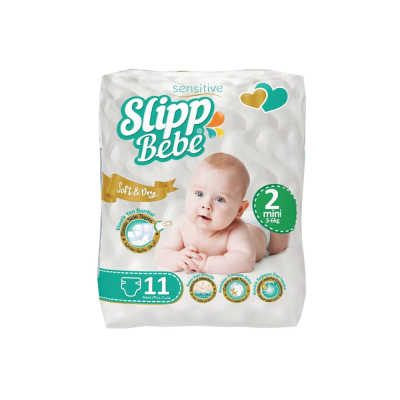 Изображение товара Подгузники Slipp Bebe № 2 для детей от 3 до 6 кг, 11 шт Изображение товара Подгузники Slipp Bebe № 2 для детей от 3 до 6 кг, 11 шт