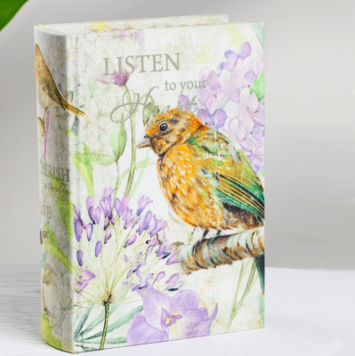 Изображение товара Шкатулка Glasar Bird в виде книги бежевая 14х5х20 см для украшений и хранения