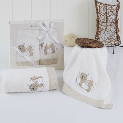 Изображение товара Комплект полотенец Sofi De Marko Bombino бежевых 50х80/70х120 см