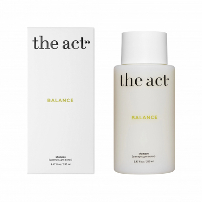 Изображение товара Шампунь ежедневный себорегулирующий The Act 280 мл для волос и кожи головы Изображение товара Шампунь ежедневный себорегулирующий The Act 280 мл для волос и кожи головы