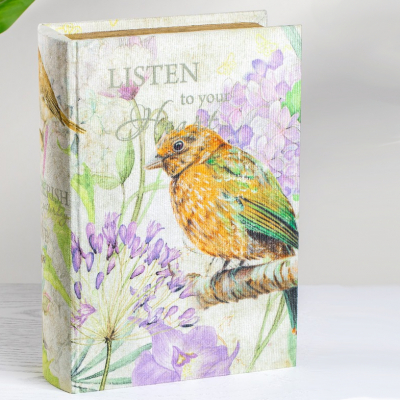 Изображение товара Шкатулка Glasar Bird в виде книги бежевая 19х7х27 см