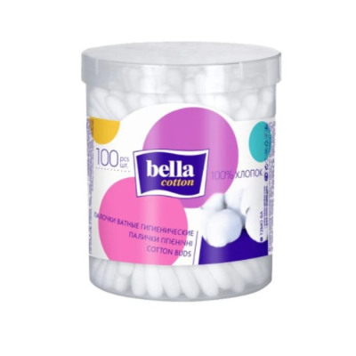 Изображение товара Ватные палочки Bella 100 шт в круглой банке - безопасный уход за кожей