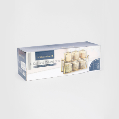 Изображение товара Набор банок для специй Urve Plastic с подставкой 6 шт Русский дизайн