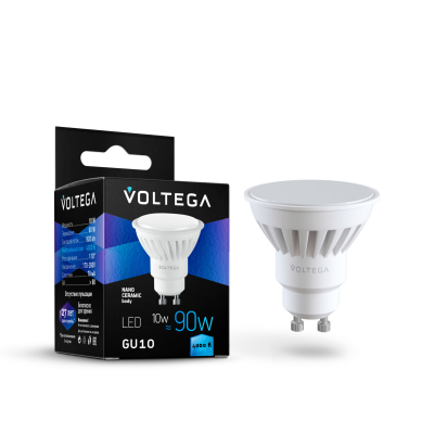 Изображение товара Лампочка Voltega Sofit GU10 10W 4000K энергоэффективная светодиодная Изображение товара Лампочка Voltega Sofit GU10 10W 4000K энергоэффективная светодиодная
