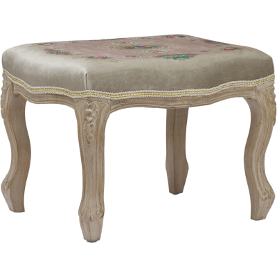 Изображение товара Бежевый банкетка Glasar Венеция из дерева с велюровой обивкой 56х46х40 см