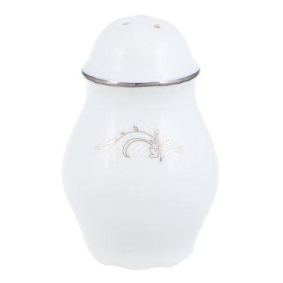 Изображение товара Перечница Thun1794 серый орнамент с платиновым декором высококачественный фарфор