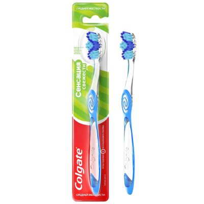 Изображение товара Зубная щетка Colgate Сенсация свежести средней жесткости Изображение товара Зубная щетка Colgate Сенсация свежести средней жесткости