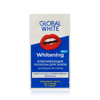 Изображение товара Полоски для отбеливания зубов Global White 1 саше Изображение товара Полоски для отбеливания зубов Global White 1 саше