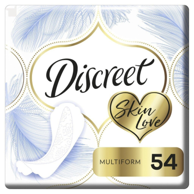 Изображение товара Прокладки Discreet ежедневные Skin Love Multiform 54 шт Изображение товара Прокладки Discreet ежедневные Skin Love Multiform 54 шт