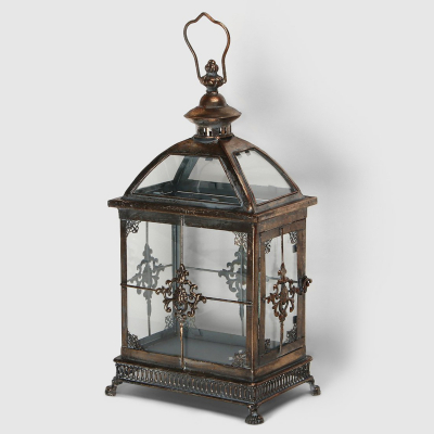 Изображение товара Декоративный антикварный фонарь French garden золото 24,5х17,5х43 см