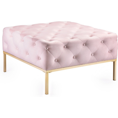 Изображение товара Пуф Glasar квадратный розовый с металлическим каркасом 78х78 см