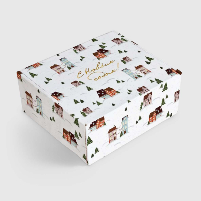 Изображение товара Подарочная коробка Be Smart New Year белая 23x26x12 см праздничная Изображение товара Подарочная коробка Be Smart New Year белая 23x26x12 см праздничная