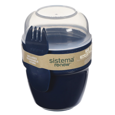 Изображение товара Контейнер для еды Sistema Renew двухуровневый 515 мл экологичный Изображение товара Контейнер для еды Sistema Renew двухуровневый 515 мл экологичный