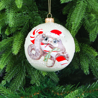 Изображение товара Шар ёлочный Snow and Stars змейка с конфеткой 10 см