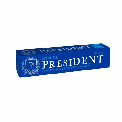 Изображение товара Паста зубная President Sensitive 68г для чувствительных зубов, укрепляет эмаль Изображение товара Паста зубная President Sensitive 68г для чувствительных зубов, укрепляет эмаль