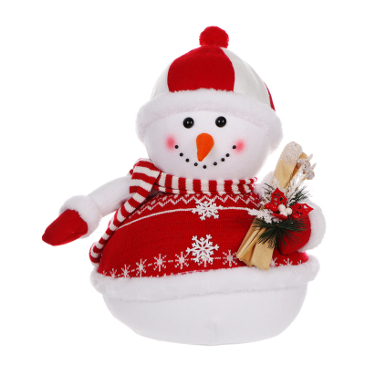 Изображение товара Декоративная фигура снеговика с лыжами Cheng kuo 46 см