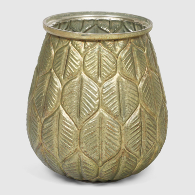 Изображение товара Декоративный подсвечник Dekor pap из стекла золотого цвета 17,5x17,5x19 см