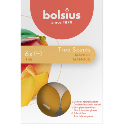 Изображение товара Ароматические свечи Bolsius чайные манго 4 часа 6 шт в коробке