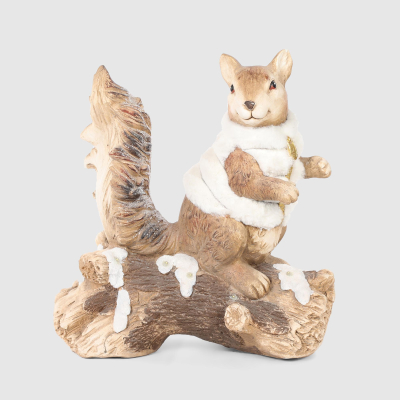 Изображение товара Светящаяся фигура Белка на бревне 41,5х20,5х44 см новогодний декор