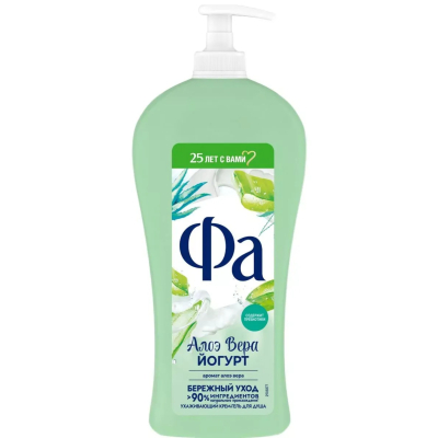 Изображение товара Гель для душа Fa Yoghurt Алоэ Вера 750 мл мягкое очищение и увлажнение